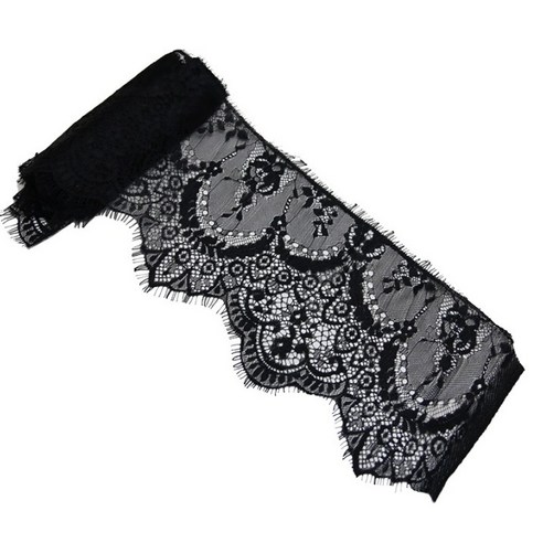 (3m/가방) 16cm 와이드 속눈썹 레이스 레이스 테이블보 의상 장식 웨딩 장식 수제 diy 레이스, 1개, black
