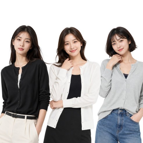 유니클로 UV컷 크루넥 여성 가디건 자외선차단 (일본매장판), 라이트그레이, M