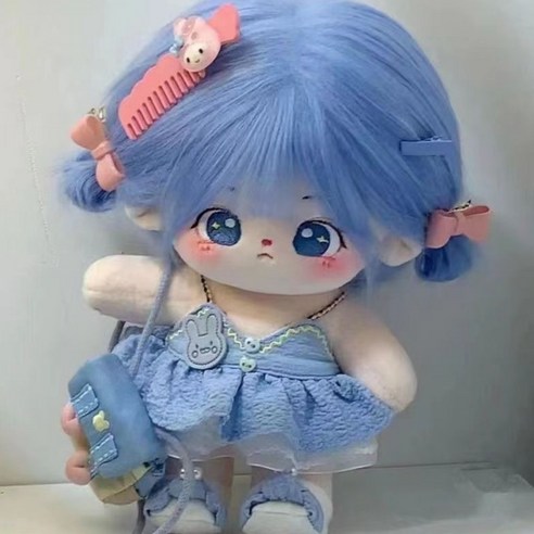 티니숲속 20cm인형 옷 블루베이비 원피스 4종 세트 인형 꾸미기, 1개, 블루, 20cm