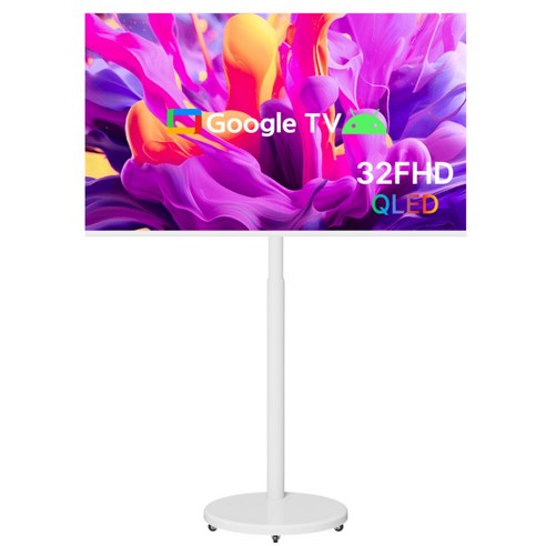 무빙큐빅스 스마트 32인치 FHD QLED 삼탠바이미 X1시리즈 화이트에디션 셋트 이동식 tv 거치대 스탠바이미 삼텐 중소바이미, 고객직접설치, 스탠드형, 81cm/32인치