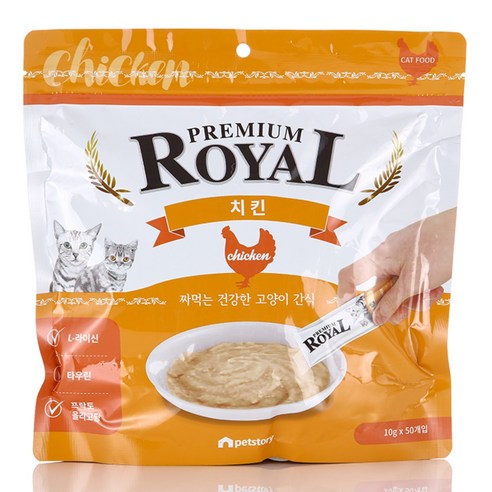 펫스토리로얄 프리미엄 스틱 고양이 간식 파우치형, 치킨맛, 500g, 1개