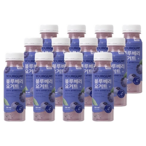 아침 간식 간편 마시는 락토프리 유얼거트 블루베리 요거트 190ml 12개