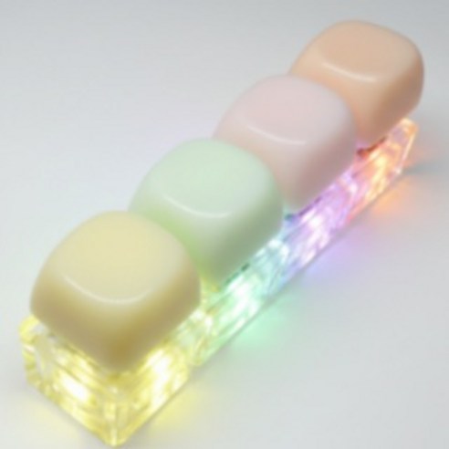아크배라 LED 조약돌 키캡 감성 키링 딸깍이, 1개, 조약돌 4구