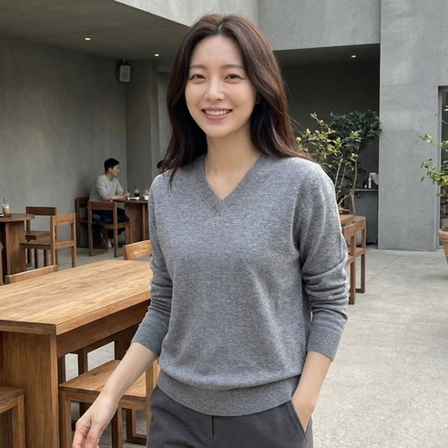 상상그이상 여성용 촉감왕 기본 브이넥 니트 대표 이미지