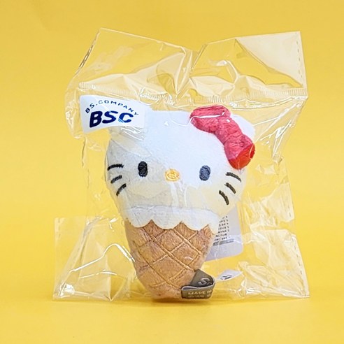 BSC 산리오 아이스크림 5종 미니 인형 키링 가방장식 열쇠고리 가방고리 키홀더, 1개, 1.헬로키티 아이스크림키링, 8cm