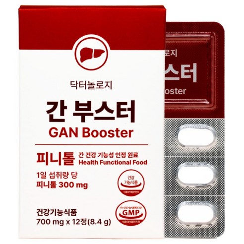 닥터놀로지 간부스터 의사개발 간건강기능식품 피니톨 밀크씨슬 간건강 실리마린, 1박스, 12정