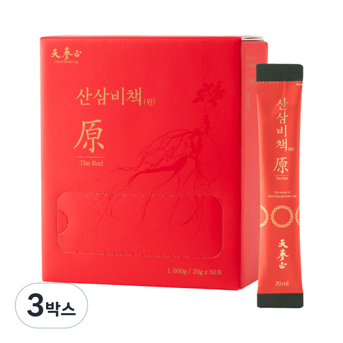 고농축 산삼진액 천삼정 산삼비책원 더 레드, 3박스, 1L