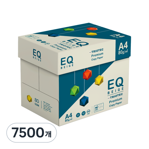 이큐베이지 EQ Beige 80g A4 용지 미색 에이포, 7500개
