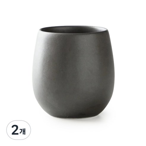 오리가미 커피 테이스팅 머그 플레이버 컵 배럴 S 210ml, 2개, 매트 블랙