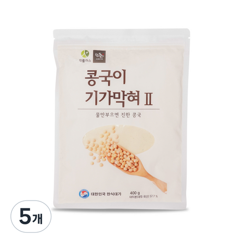 초림단지묵 국산 콩물 콩가루 400g 4인분 물만타면 콩국수, 5개