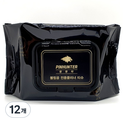 핀헌터 볼링공 전용클리너 티슈, 12개