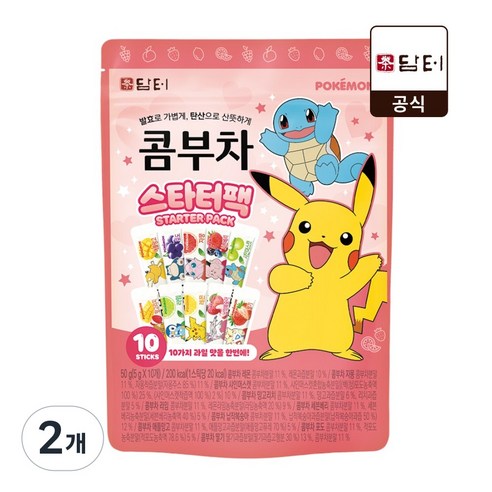 담터 포켓몬 콤부차 스타터팩, 2개, 10개입, 5g