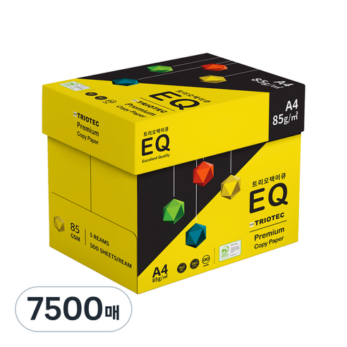 디포원 트리오텍 이큐 복사용지 85g, A4, 7500매