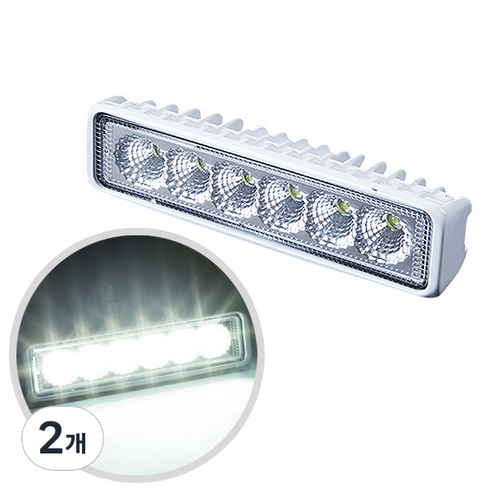 ZIO-BIZ 18W LED 써치라이트 확산광 하얀빛 LED 작업등 안개등 후미등 후진등 보조등 해루질장비 화물차 전조등, 2개