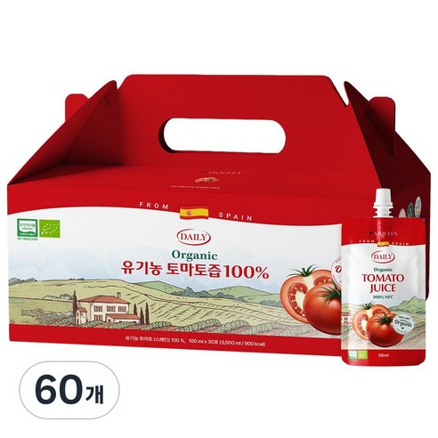 바이퀸 델리오 유기농 NFC 착즙 100% 레드 토마토 즙 주스, 60개, 100ml