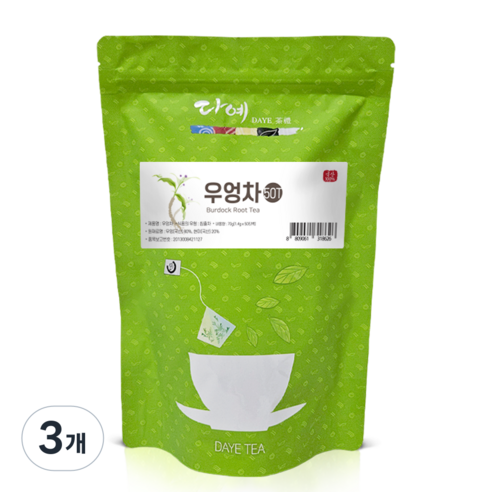 [본사직영] 다예 100% 국산 맛있는 우엉차 생분해 삼각티백, 50개입, 3개