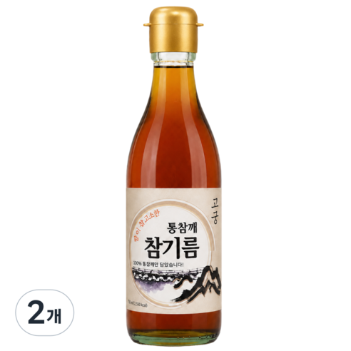 고궁전통압착 100% 통참깨 참기름, 2개, 350ml