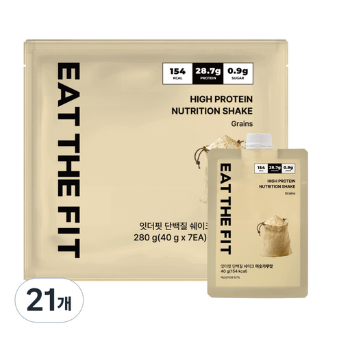 잇더핏 단백질 쉐이크 3주플랜(미숫가루맛), 40g, 21개