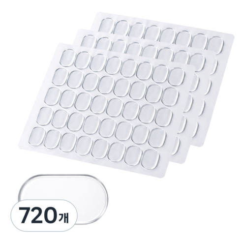 투명 양면 접착 패드 피규어 고정 스티커 미끄럼방지 젤 패드 소품 고정 테이프 13x8mm, 720개