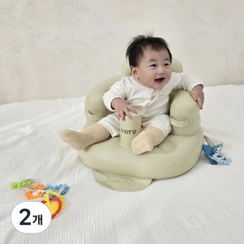 아가츄 아기 소프트의자 링토이버클 호환 유아 휴대용 의자, 2개, 라이트브라운