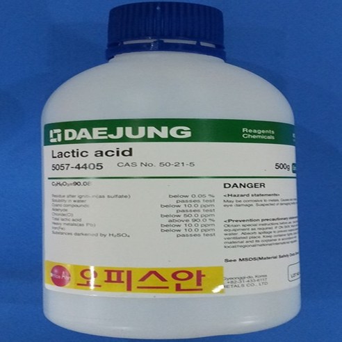 오피스안 젖산(kor) Lactic acid 90% (EP) 500G 1KG 시약 - 시약병 | 쿠팡