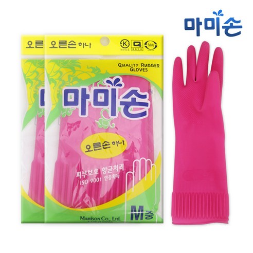 마미손 고무장갑 오른손만 하나, 핑크, 중(M), 1개