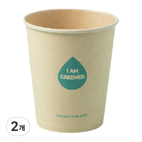 아이엠그리너 일회용 대나무 종이컵 6온스 180ml, 2개