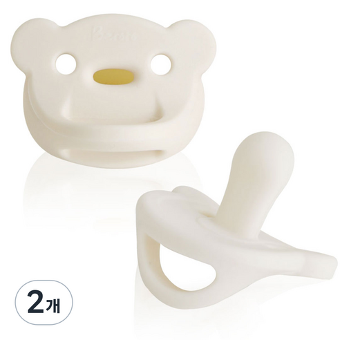 베로로 올실리콘 쪽쪽이 (케이스포함), 곰쪽이, 크림, 2개