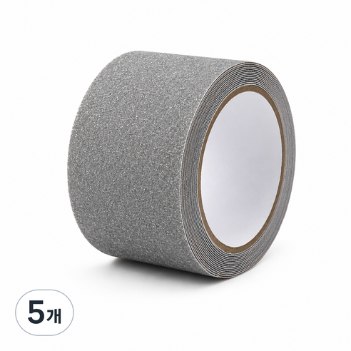 LSmall 고접착 방수 미끄럼방지 테이프 현관 화장실 공장 계단용 5m x 5cm 그레이, 5개