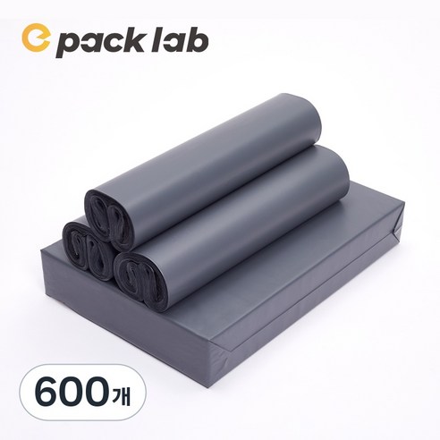 epacklab LDPE 택배봉투 0.07mm 두꺼운 신재 그레이 접착식 방수 의류 쇼핑몰 포장봉투 택배비닐, 600개