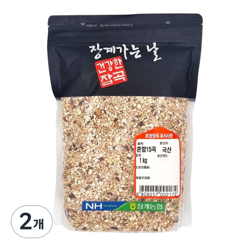 [농협] [25년산] 장수 장계농협 국산 혼합15곡, 2개, 1kg