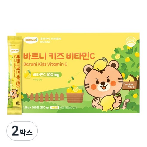 바르니 어린이 영양 키즈 비타민 C 레몬맛, 150g, 2박스