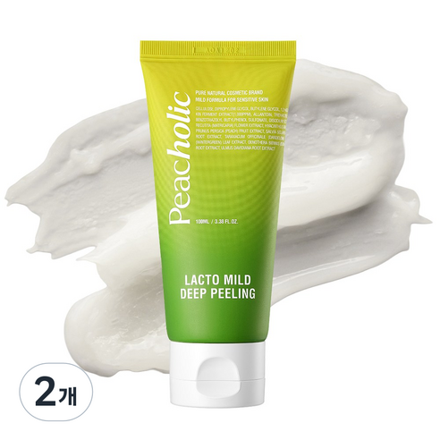 피치홀릭 비건 저자극 수분 얼굴각질제거 모공관리 락토 마일드 딥 필링젤, 2개, 100ml