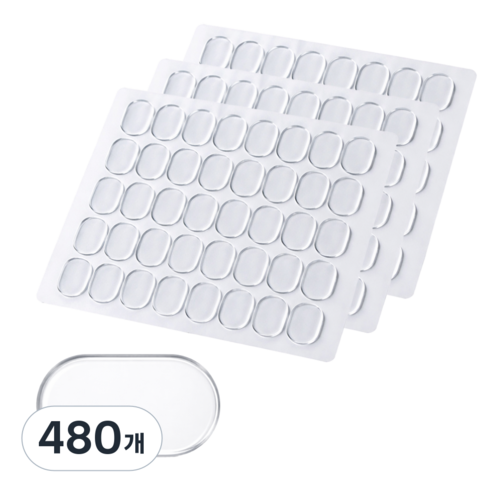투명 양면 접착 패드 피규어 고정 스티커 미끄럼방지 젤 패드 소품 고정 테이프 13x8mm, 480개