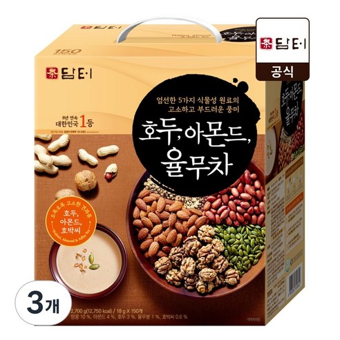 담터 호두 아몬드 율무차 스틱형, 18g, 150개입, 3개