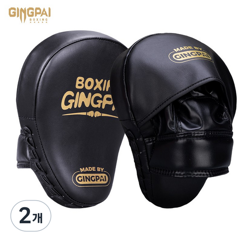 GINGPAI 복싱 핸드미트 고밀도 쿠션 충격흡수 PU 소재 스파링 훈련용 핸드타겟 HLSB, 2개, 06.블랙&골드