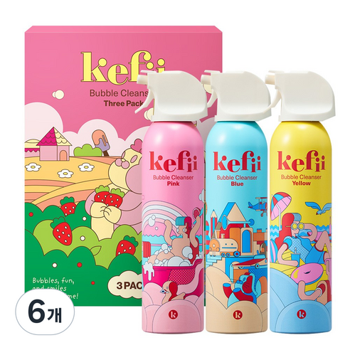 케피 유아 버블클렌저 3종 세트, 6개, 200ml