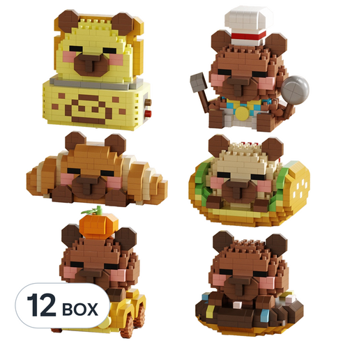 [블럭킹] 나노블럭 귀요미 카피바라 6종 모음 어린이 KC인증 BK040, 12BOX