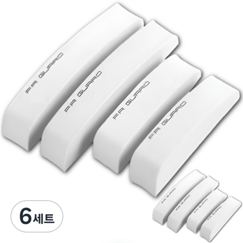 데이모노 충격 흡수 자동차 문콕 방지 도어가드 4P, 화이트, 6세트