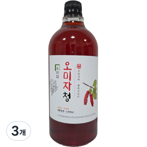 문경 오미자청 오미자원액 오미자차 오미자엑기스, 3개, 1개입, 1kg