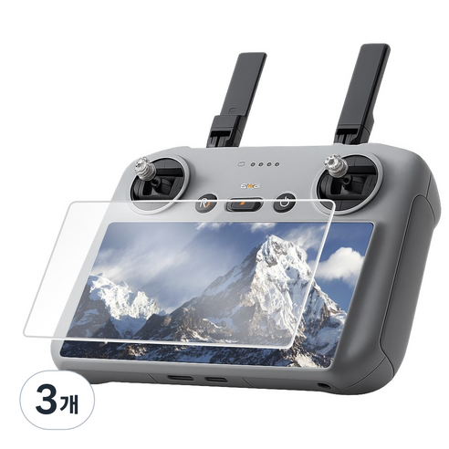 DJI RC RC2 호환 드론 조종기 강화유리 액정 보호필름, 3개, 투명 3개, 투명