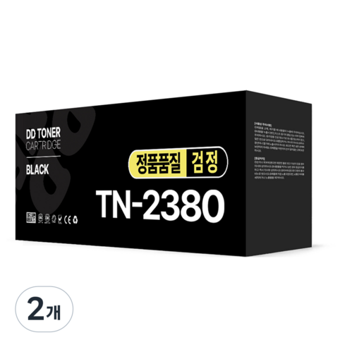 브라더 TN-2380 재생토너 HL-L2365DW L2360DN MFC-L2700D MFC-L2700DW, 2개, 검정