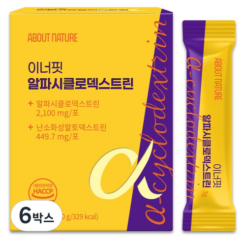 어바웃네이처 이너핏 알파CD 분말 알파시클로덱스트린 식약청인증, 6박스, 30회분