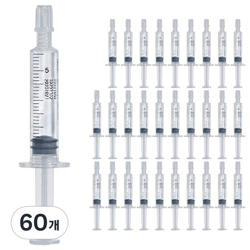 HP 일회용 멸균생리식염수 염화나트륨액 주사기형 5ml, 60개