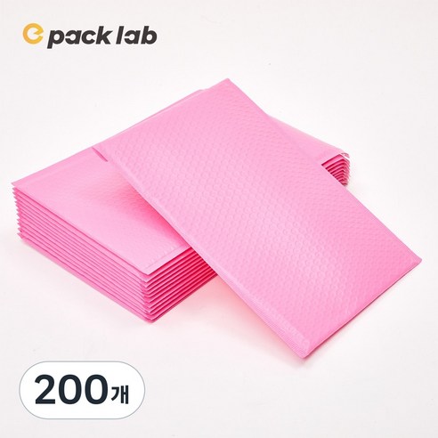 epacklab 이팩랩 핑크 뽁뽁이 안전봉투 에어캡봉투 접착식 택배 포장봉투 완충봉투 의류 악세사리 포장, 200개