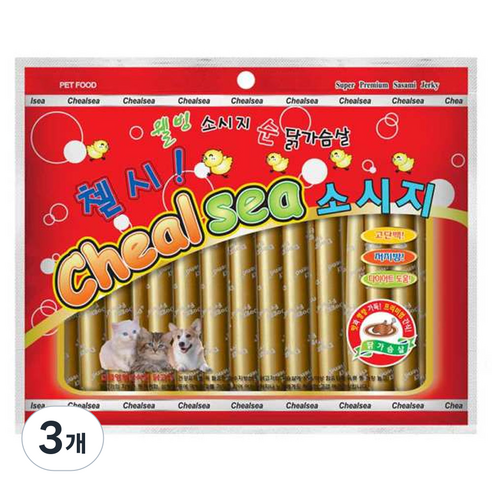 도기프렌드 첼시 애견 소시지 28개입, 닭가슴살, 3개, 420g