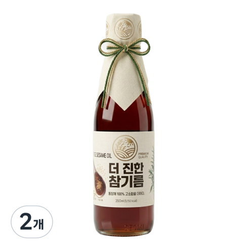 [들녘] 전통압착 더 진한 통참깨100% 참기름, 2개, 350ml
