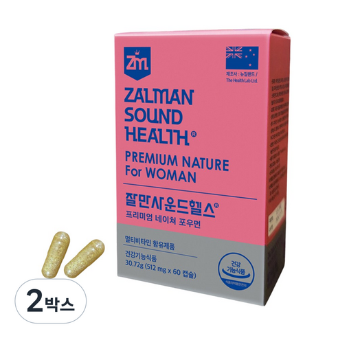 [약국판매] 잘만사운드헬스 포우먼 프리미엄 네이쳐 멀티비타민 2개월분, 60정, 2박스