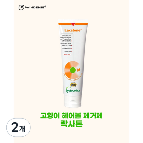 베토퀴놀 락사톤 고양이 헤어볼 제거제 변비 영양제, 2개, 헤어볼+장건강