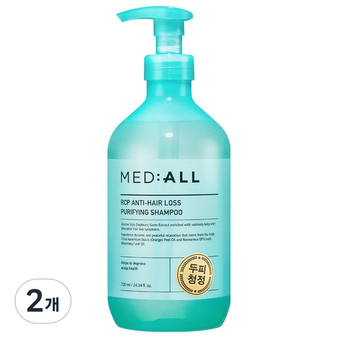 메디올 알시피 안티 헤어 로스 퓨리파잉 샴푸, 720ml, 2개
